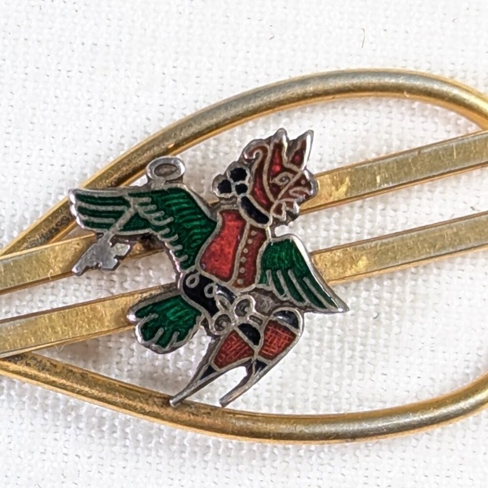 Fantasy flying demon tie clip, mens tie bar